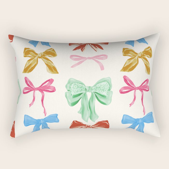 Holiday colorful bows Rectangular Pillow Gallery Image 1