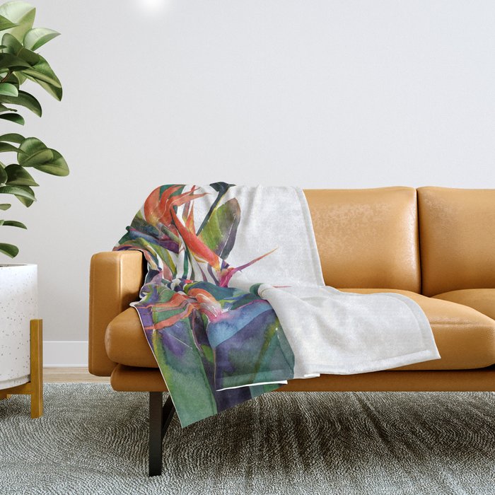 The bird of paradise Throw Blanket Gallery Image 1