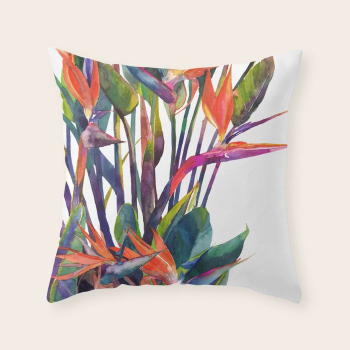 The bird of paradise Throw Pillow Gallery Image 6
