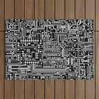 Circuit Board on Black Outdoor Rug Gallery Image 1