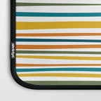 Natural Stripes Pattern in Moroccan Teal Blue Olive Green Mustard Orange Ochre White Laptop Sleeve Gallery Image 3