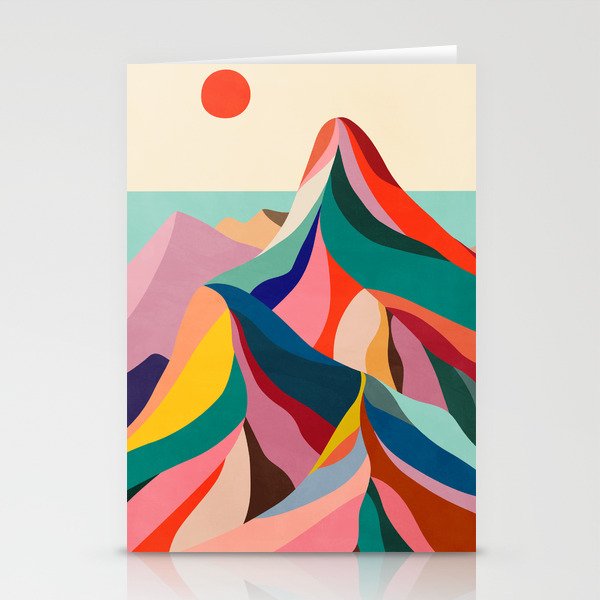 Mid Century Rainbow Mountains Stationery Card Gallery Image 2