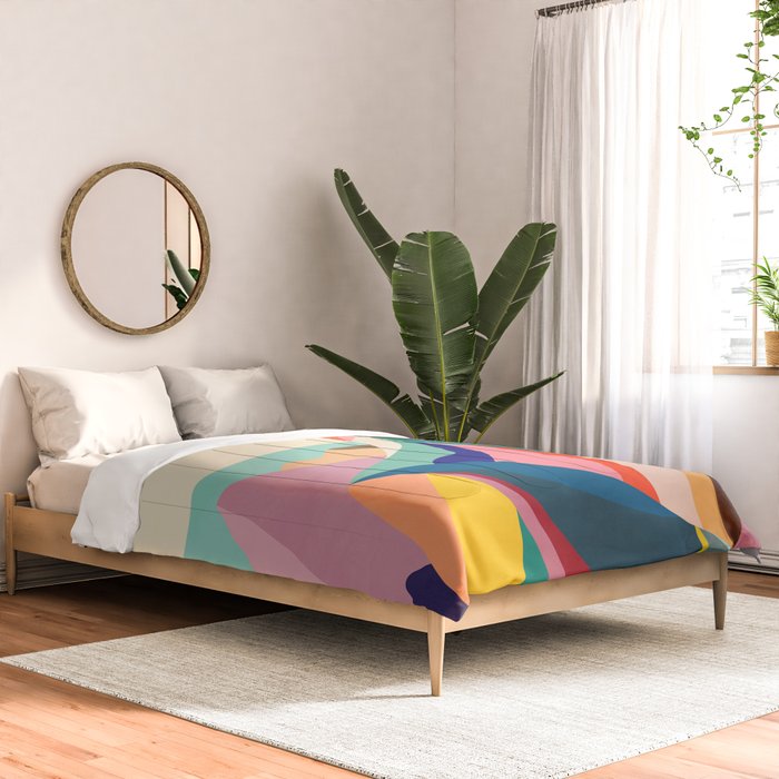 Mid Century Rainbow Mountains Comforter Gallery Image 2