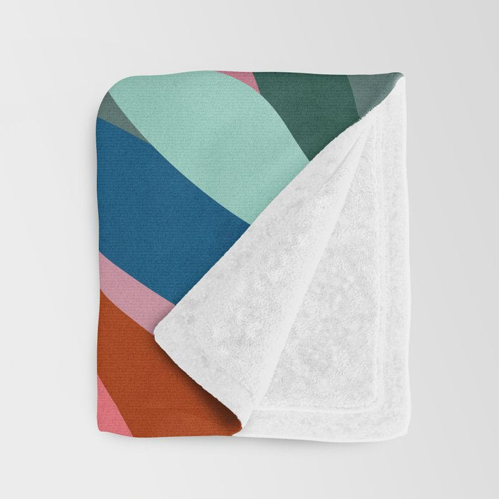 Mid Century Rainbow Mountains Throw Blanket Gallery Image 3