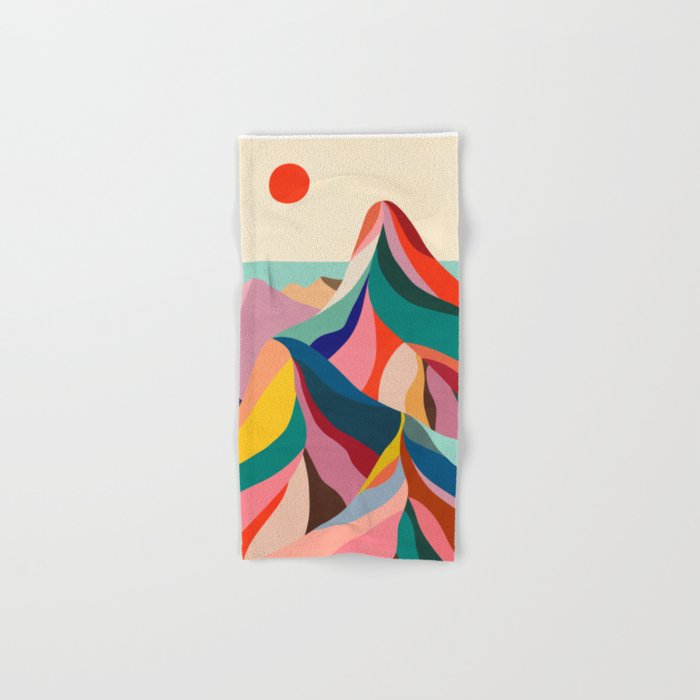 Mid Century Rainbow Mountains Bath Towel Gallery Image 1