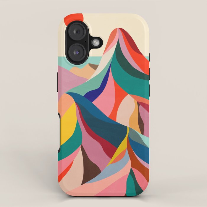 Mid Century Rainbow Mountains iPhone Case Gallery Image 1
