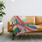 Mid Century Rainbow Mountains Throw Blanket Gallery Image 1