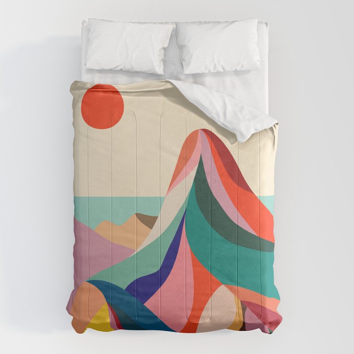 Mid Century Rainbow Mountains Comforter Gallery Image 6