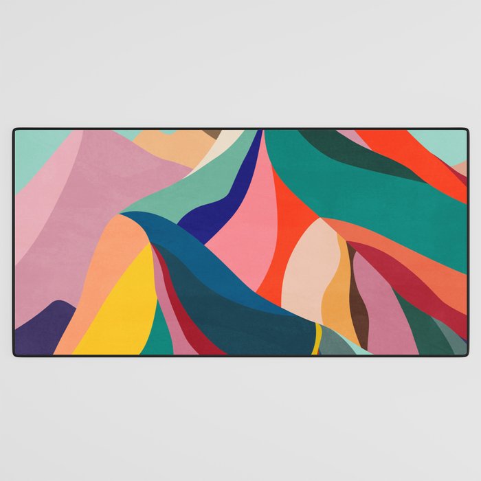 Mid Century Rainbow Mountains Desk Mat Gallery Image 3