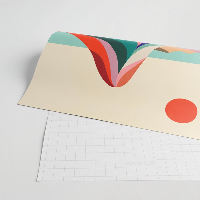 Mid Century Rainbow Mountains Wrapping Paper Gallery Image 2