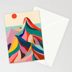 Mid Century Rainbow Mountains Stationery Card Gallery Image 2