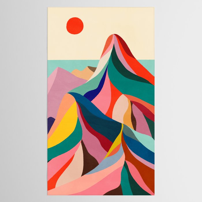 Mid Century Rainbow Mountains Tablecloth Gallery Image 2