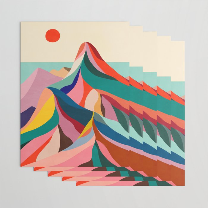 Mid Century Rainbow Mountains Wrapping Paper Gallery Image 3