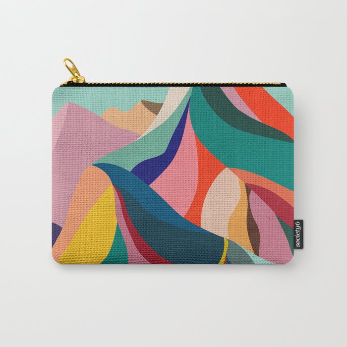 Mid Century Rainbow Mountains Carry All Pouch Gallery Image 1