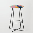Mid Century Rainbow Mountains Stool Gallery Image 1