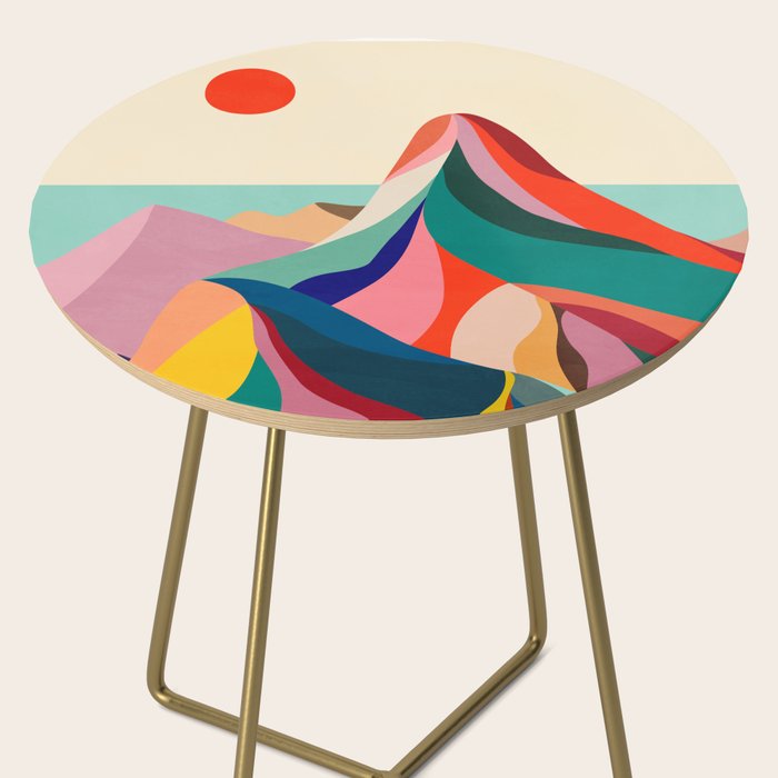 Mid Century Rainbow Mountains Side Table Gallery Image 2