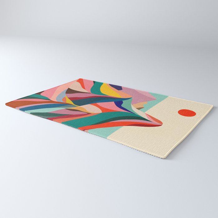 Mid Century Rainbow Mountains Rug Gallery Image 3