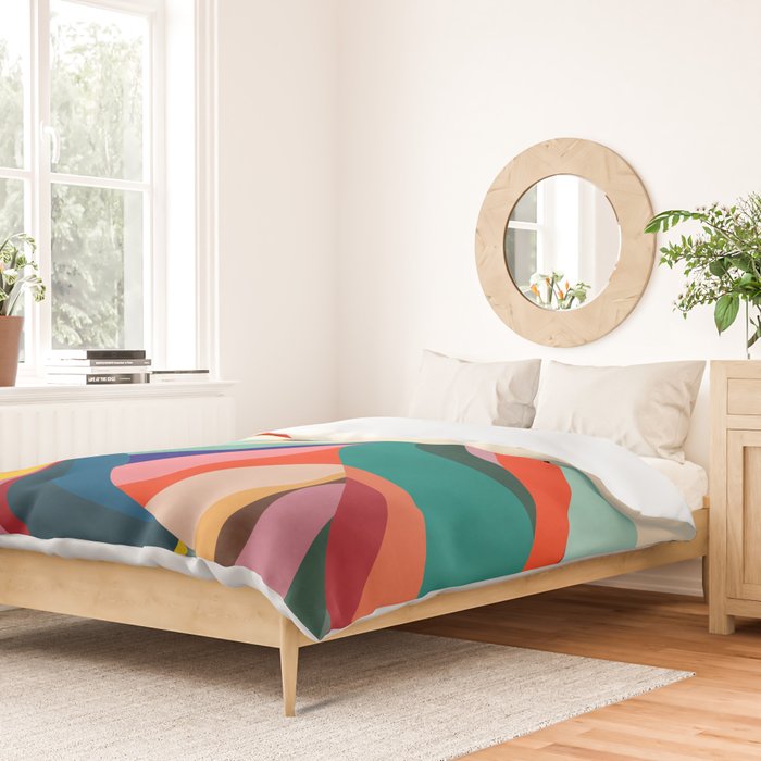 Mid Century Rainbow Mountains Duvet Cover Gallery Image 2