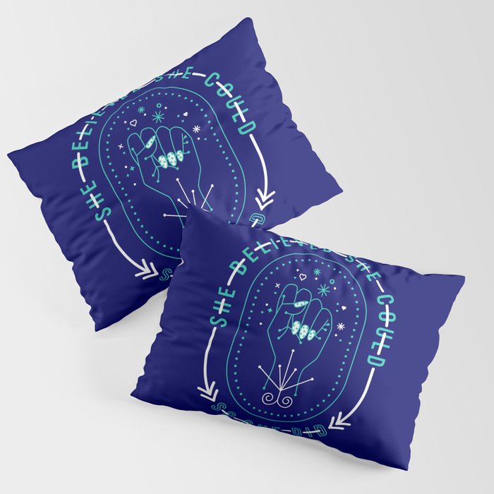 She Believed - Navy & Turquoise Palette Pillow Sham Gallery Image 1