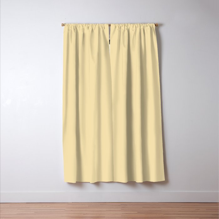 Lantern Light soft pastel creamy yellow solid color modern abstract pattern Window Curtain Gallery Image 3