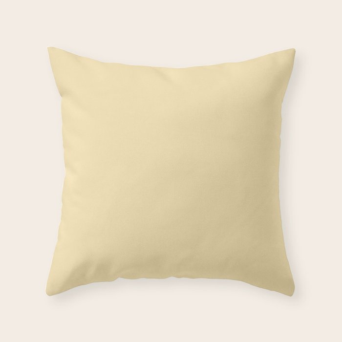 Lantern Light soft pastel creamy yellow solid color modern abstract pattern Throw Pillow Gallery Image 6