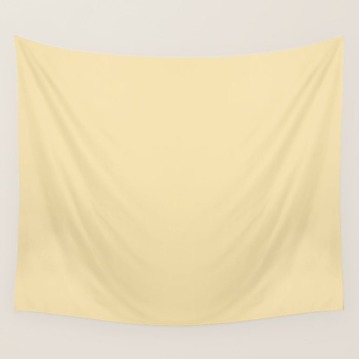 Lantern Light soft pastel creamy yellow solid color modern abstract pattern Wall Tapestry Gallery Image 4