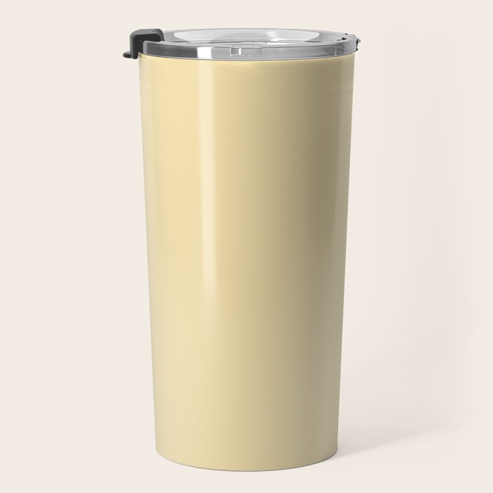 Lantern Light soft pastel creamy yellow solid color modern abstract pattern Travel Mug Gallery Image 3