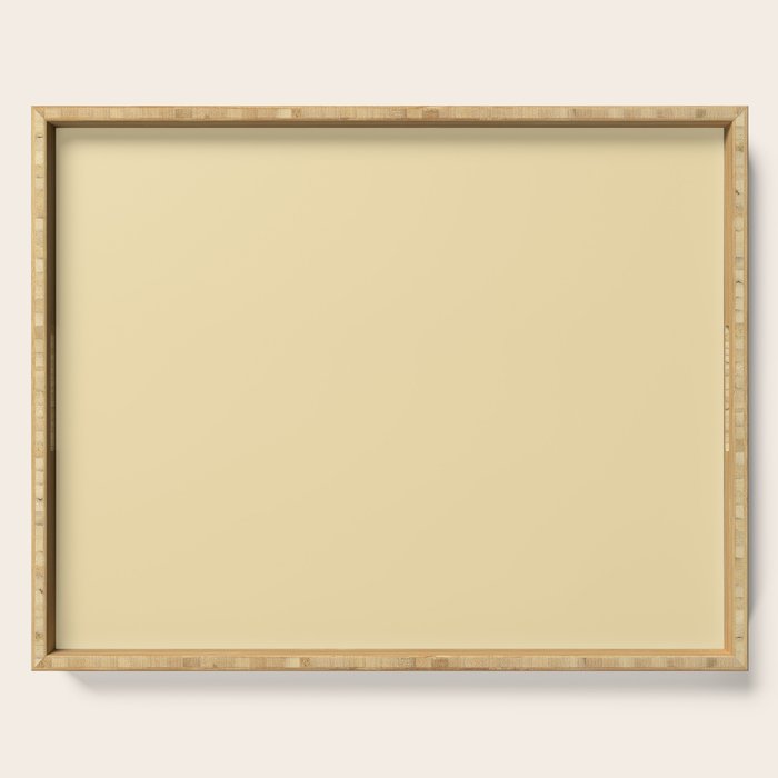 Lantern Light soft pastel creamy yellow solid color modern abstract pattern Serving Tray Gallery Image 1