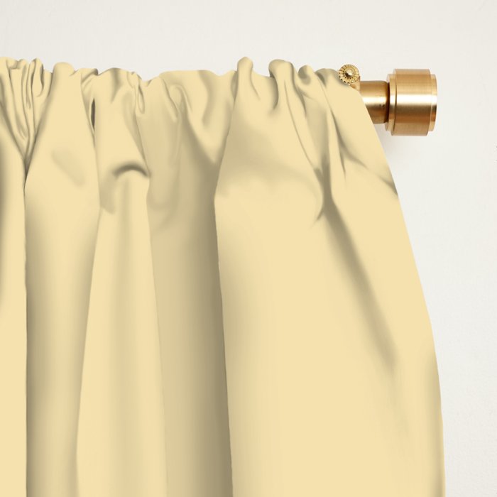 Lantern Light soft pastel creamy yellow solid color modern abstract pattern Window Curtain Gallery Image 2