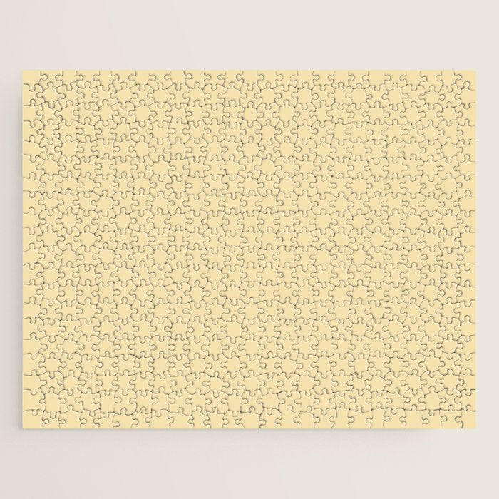 Lantern Light soft pastel creamy yellow solid color modern abstract pattern Jigsaw Puzzle Gallery Image 1