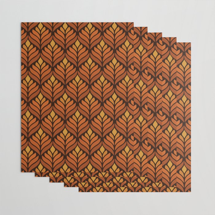 Brown Retro Flower Pattern Wrapping Paper Gallery Image 3