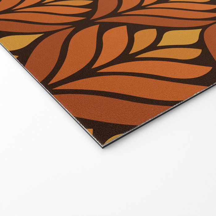 Brown Retro Flower Pattern Welcome Mat Gallery Image 2