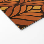 Brown Retro Flower Pattern Welcome Mat Gallery Image 2