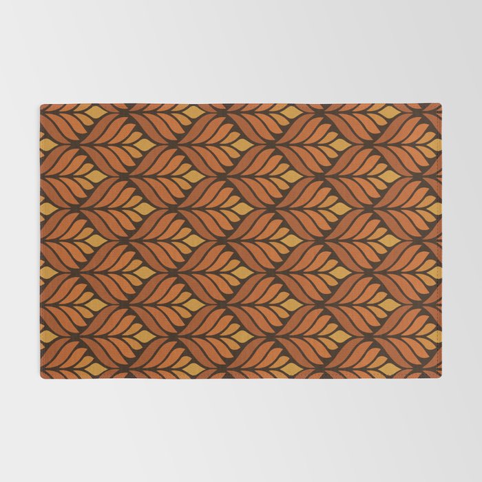 Brown Retro Flower Pattern Rug Gallery Image 2