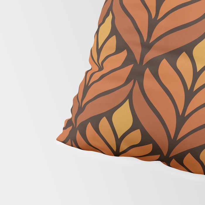 Brown Retro Flower Pattern Pillow Sham Gallery Image 4