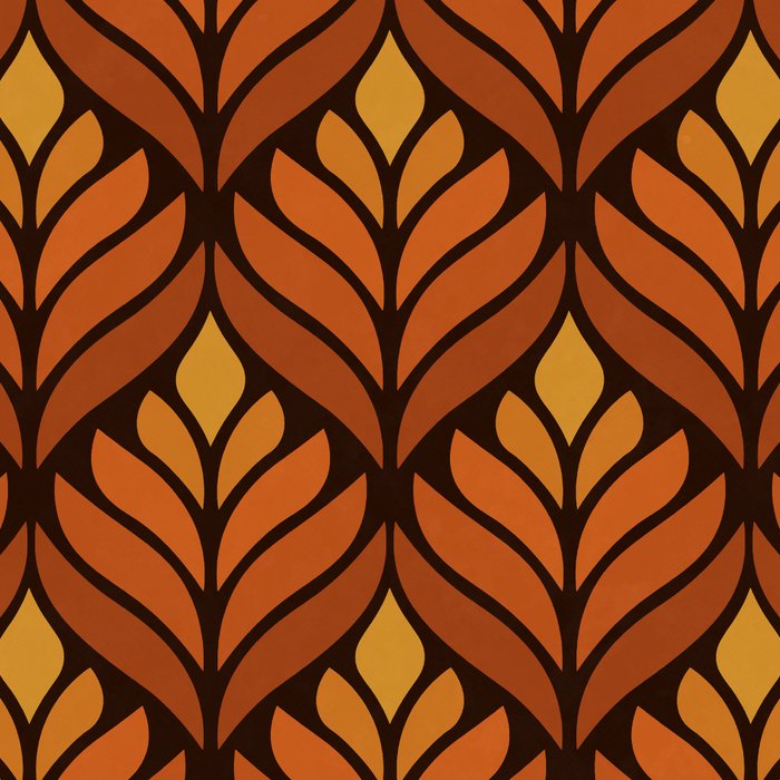 Brown Retro Flower Pattern Coffee Mug Gallery Image 2