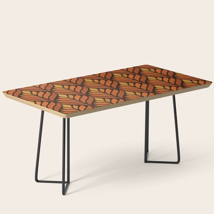 Brown Retro Flower Pattern Coffee Table Gallery Image 1