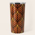 Brown Retro Flower Pattern Travel Mug Gallery Image 1