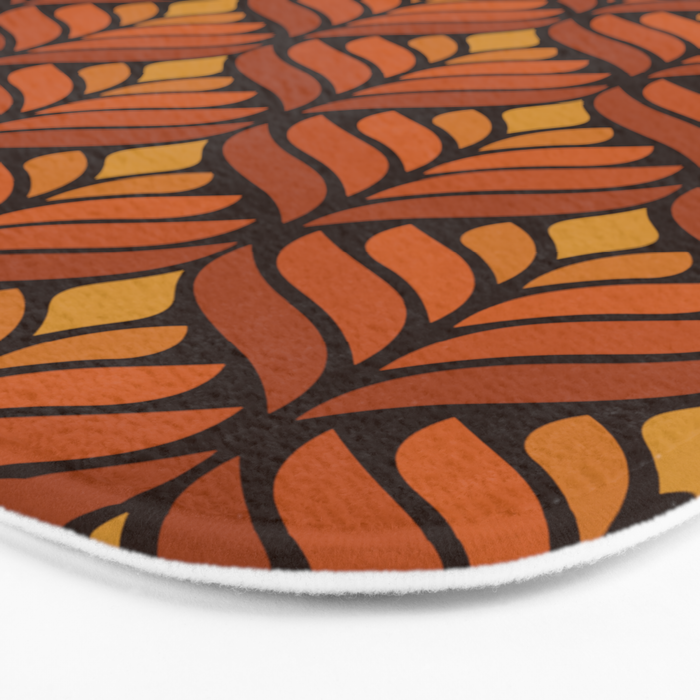 Brown Retro Flower Pattern Bath Mat Gallery Image 3
