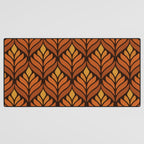 Brown Retro Flower Pattern Desk Mat Gallery Image 3
