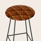 Brown Retro Flower Pattern Stool Gallery Image 2