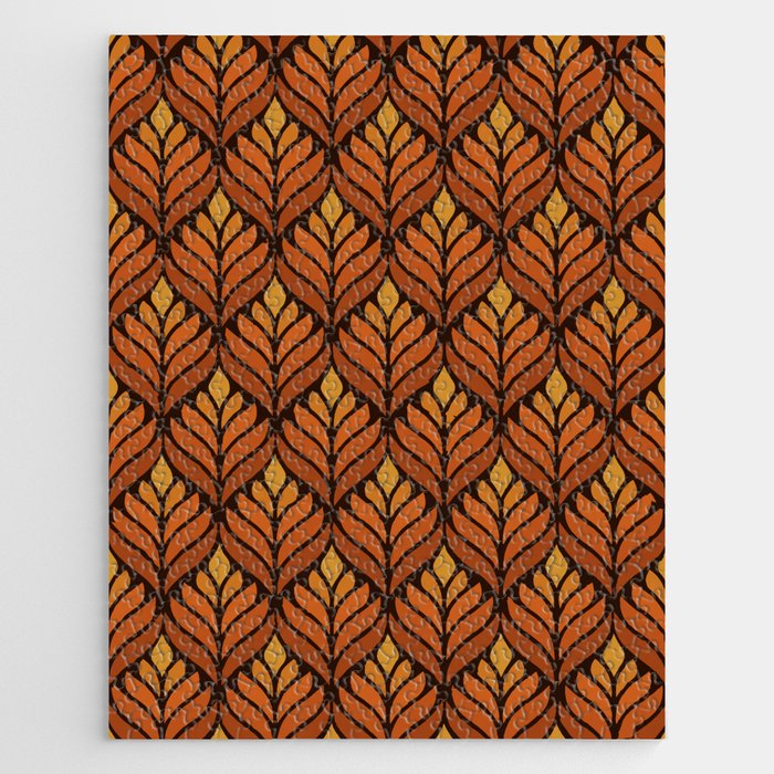 Brown Retro Flower Pattern Jigsaw Puzzle Gallery Image 1