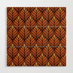 Brown Retro Flower Pattern Wood Wall Art Gallery Image 1