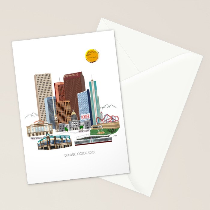 Denver Skyline Stationery Card Gallery Image 2