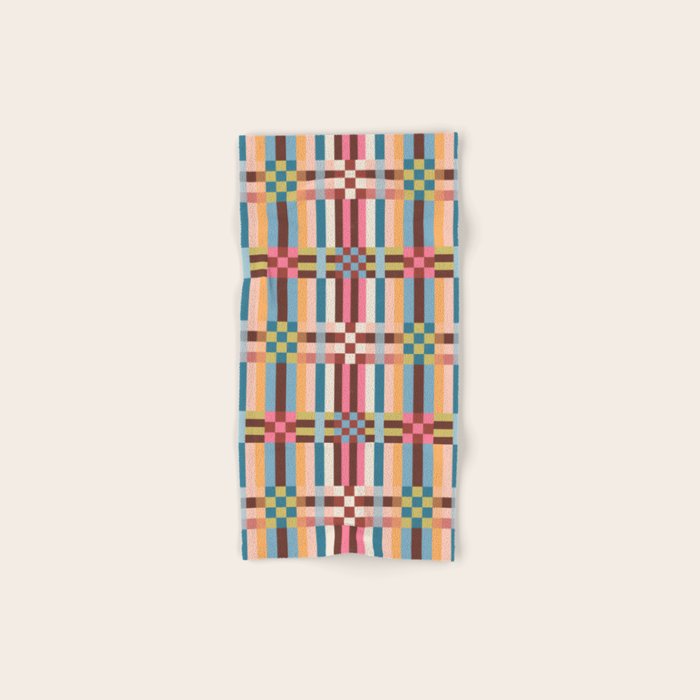 Woven Checks and Stripes Multicolored Bath Towel Gallery Image 1