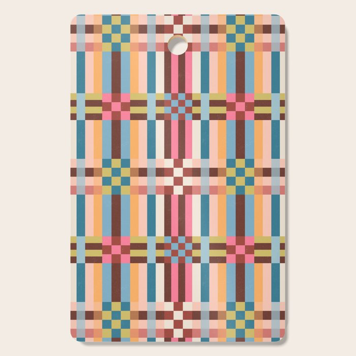 Woven Checks and Stripes Multicolored Cutting Board Gallery Image 1