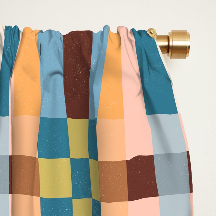 Woven Checks and Stripes Multicolored Window Curtain Gallery Image 2