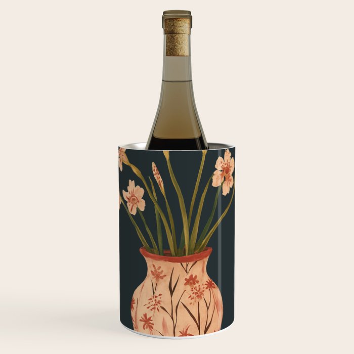 Blush Blooms in Painted Vase Wine Chiller Gallery Image 1