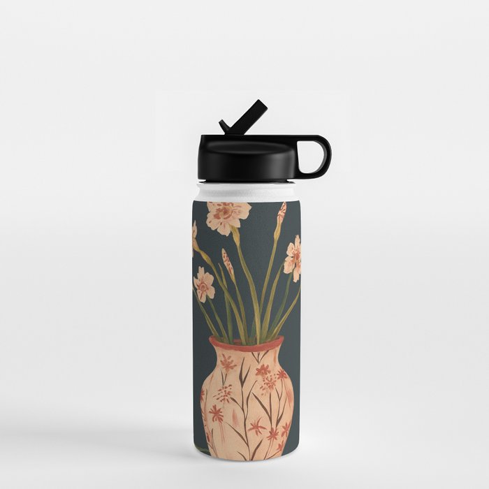 Blush Blooms in Painted Vase Water Bottle Gallery Image 1
