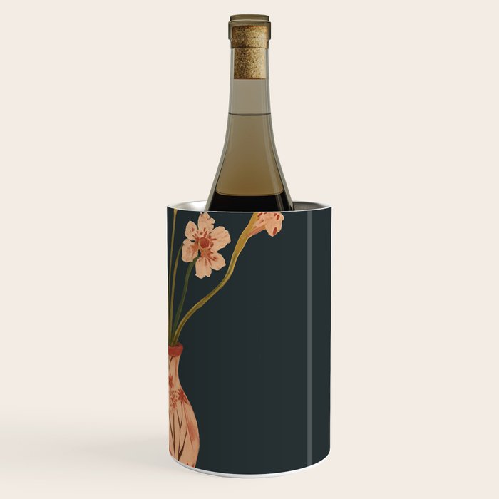 Blush Blooms in Painted Vase Wine Chiller Gallery Image 3